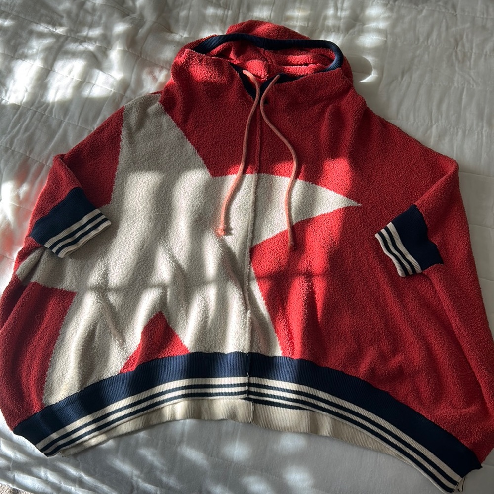 Free People I know places hoodie star poncho